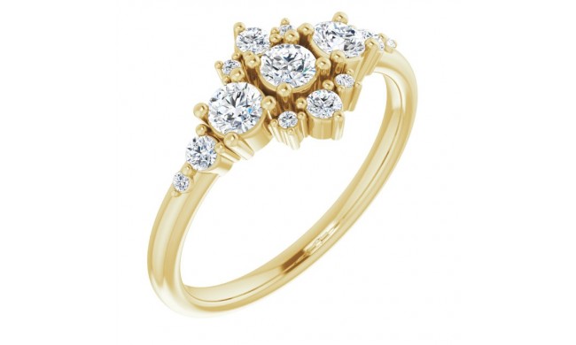 14K Yellow 1/2 CTW Diamond Stackable Ring