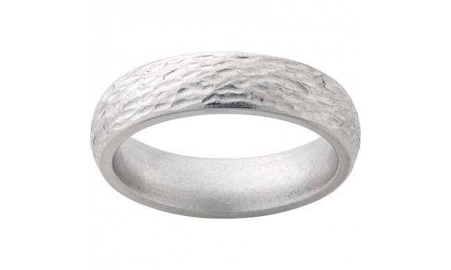 Titanium Domed Band with Bark Finish