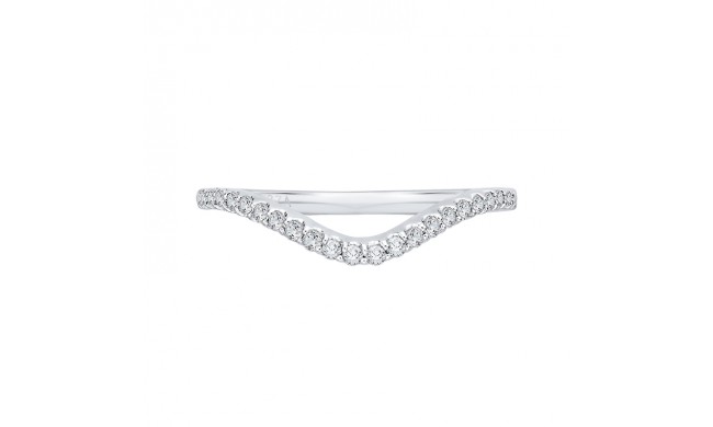 Shah Luxury 14K White Gold Round Diamond Wedding Band