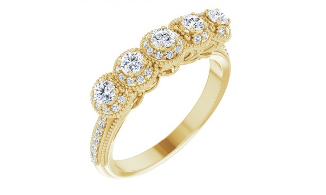 14K Yellow 1/2 CTW Diamond Anniversary Band