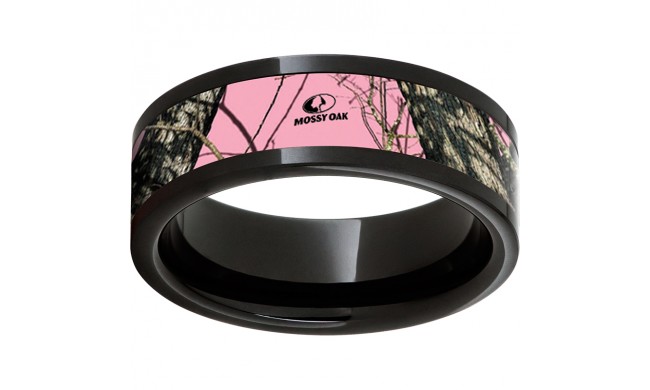 Black Diamond Ceramic Pipe Cut Band with Mossy Oak Pink Break-Up Inlay