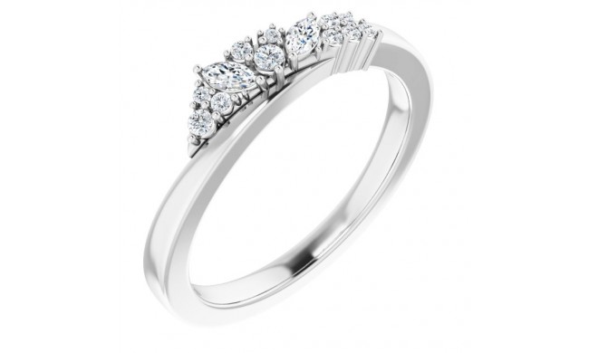 14K White 1/5 CTW Diamond Scattered Ring