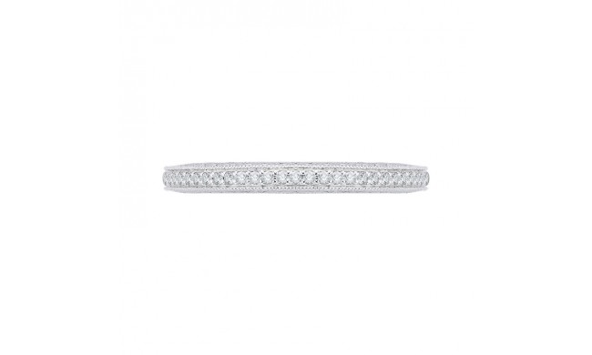 Shah Luxury 14K White Gold Round Diamond Eternity Wedding Band