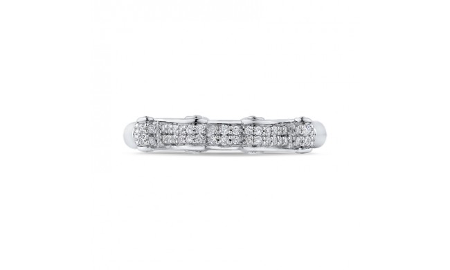 Shah Luxury 14K White Gold Round Diamond Wedding Band