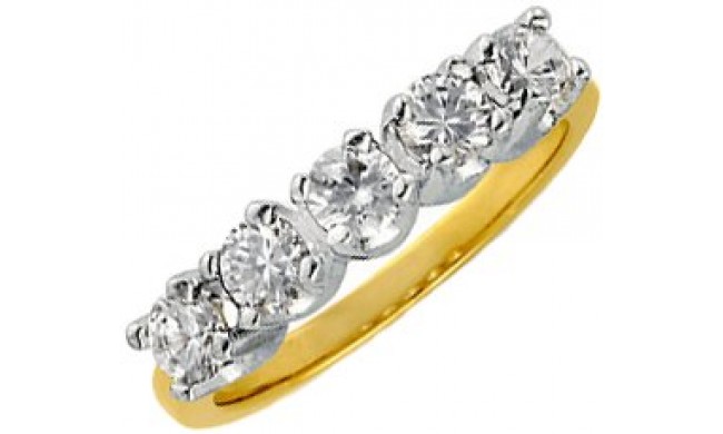 14K Yellow 1 CTW Diamond Anniversary Band