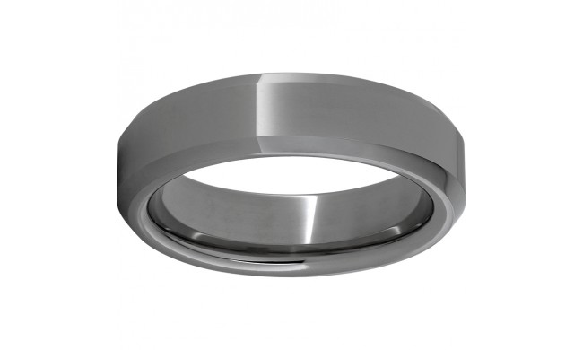 Rugged Tungsten  6mm Beveled Edge Polished Band
