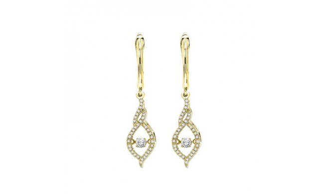 Gems One 14KT Yellow Gold & Diamond Rhythm Of Love Fashion Earrings  - 3/8 ctw