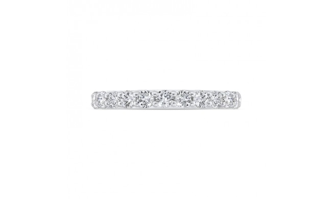 Shah Luxury 14K White Gold Half Run Diamond Wedding Band with Round Shank