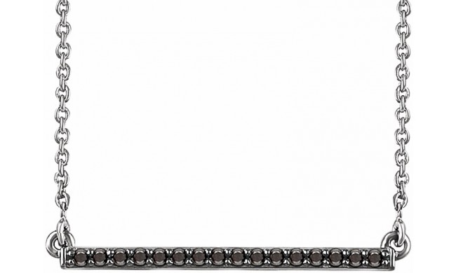 14K White 1/6 CTW Black Diamond Bar 18 Necklace