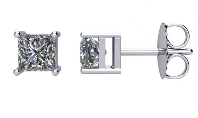14K White 1 CTW Diamond Earrings