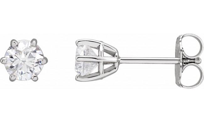 14K White 4.5 mm I1 3/4 CTW Diamond 6-Prong Wire Basket Earrings
