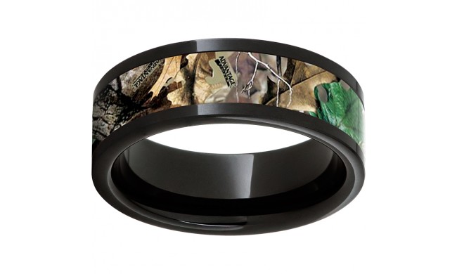 Black Diamond Ceramic Pipe Cut Band with Realtree Timber Inlay