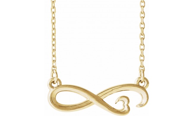 14K Yellow Infinity-Inspired Heart 16-18 Necklace
