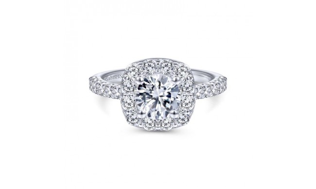 Gabriel & Co. 14k White Gold Contemporary Halo Engagement Ring