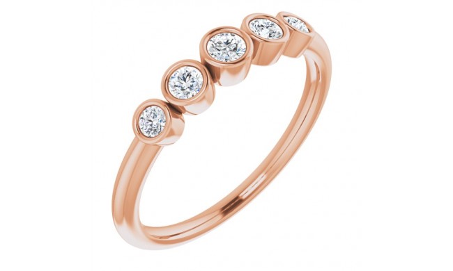 14K Rose 1/4 CTW Diamond Graduated Bezel-Set Ring