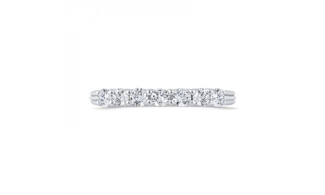 Shah Luxury 14K White Gold Round Diamond Wedding Band with Euro Shank