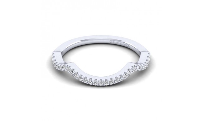 Gabriel & Co. 14k White Gold Contemporary Curved Wedding Band