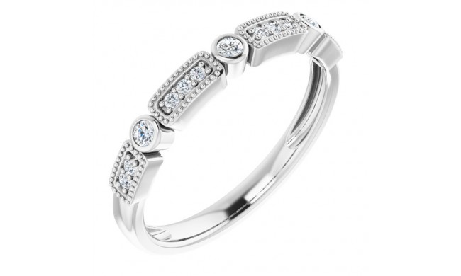 14K White 1/10 CTW Diamond Stackable Ring