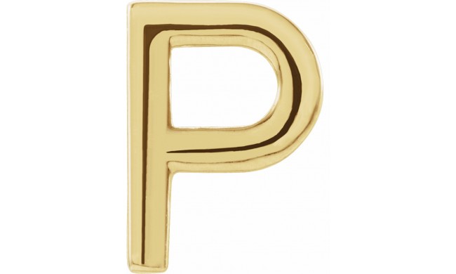 14K Yellow Single Initial P Earring