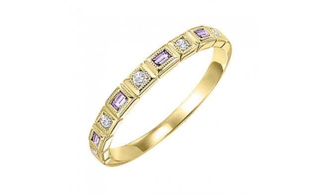 Gems One 10Kt Yellow Gold Diamond (1/12Ctw) & Syn Alexandrite (1/8 Ctw) Ring