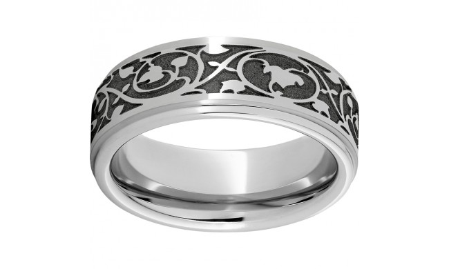 Serinium Flat Grooved Edge Band with Deep Art Nouveau Laser Engraving