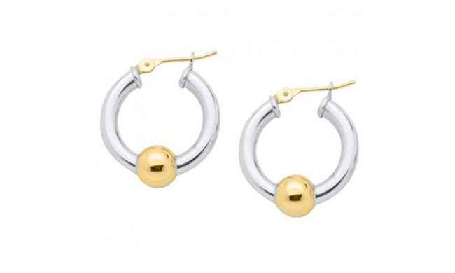Sterling Silver 14K Gold Single Bead earrings
