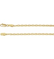 14K Yellow 2.5 mm Diamond-Cut Cable 7 Chain