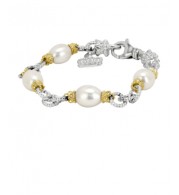 Vahan 14k Gold & Sterling Silver White Pearl Chain Bracelet
