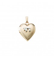14K Two Tone Pantograph Chai Heart Child's Locket