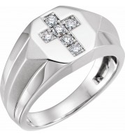 14K White 1/3 CTW Diamond Men's Ring