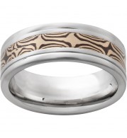 Serinium Pipe Cut Band with Mokume Gane Shakudo Inlay