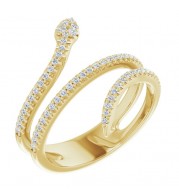 14K Yellow 1/3 CTW Diamond Snake Ring