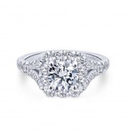 Gabriel & Co. 14k Two Tone Gold Blush Halo Engagement Ring