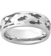 Serinium Domed Band with a 6mm Wide Camo Laser Engraving