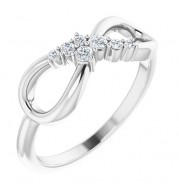 14K White 1/8 CTW Diamond Infinity-Inspired Ring