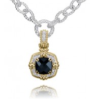 Vahan 14k Gold & Sterling Silver Black Onyx Pendant