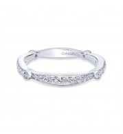 Gabriel & Co. 14k White Gold Victorian Diamond Wedding Band
