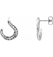 14K White 3/8 CTW Diamond Freeform Earrings
