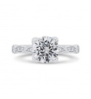 Shah Luxury 14K White Gold Diamond Engagement Ring (Semi-Mount)