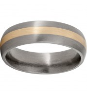 Titanium Domed Band with a 2mm 14K Yellow Gold Inlay and Satin Finish
