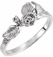 14K White Floral-Inspired Ring