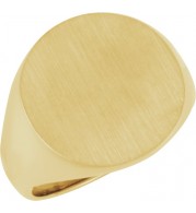 10K Yellow 18 mm Round Signet Ring