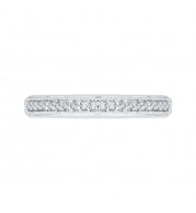 Shah Luxury 14K White Gold Round Diamond Wedding Band