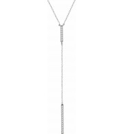14K White 1/5 CTW Diamond Bar Y 16-18 Necklace