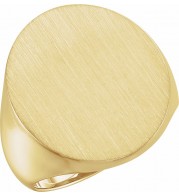 14K Yellow 22x20 mm Oval Signet Ring