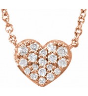 14K Rose 1/10 CTW Diamond Heart 18 Necklace