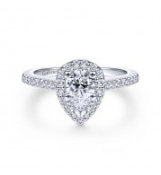 Gabriel & Co. 14k White Gold Contemporary Halo Engagement Ring