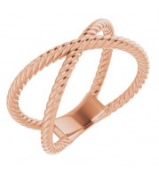 14K Rose Criss-Cross Rope Ring