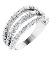 14K White 7/8 CTW Diamond Stacked Ring