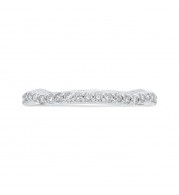 Shah Luxury Round Cut Diamond 14K White Gold Half-Eternity Wedding Band